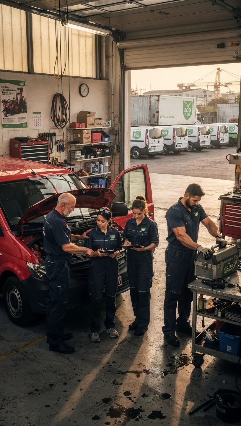 Nahaufnahme von professionellem Werkzeug und Ausrüstung für die Instandhaltung von Transportern